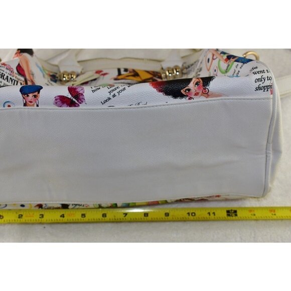 Galian New York White Faux Leather Haughty Bearing Girl Cross Body Shoulder Bag - Picture 12 of 13